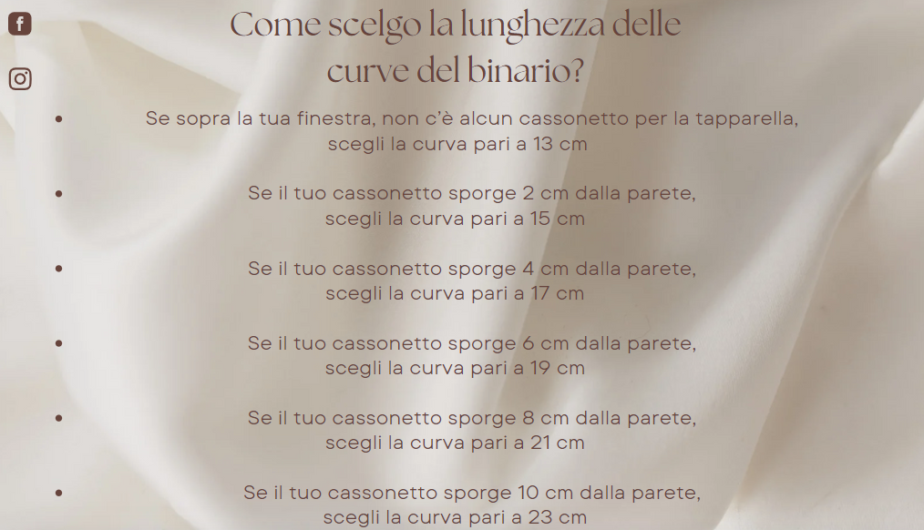 Binario a una via con mantovana per tende morbide a parete Rilox - Bianco