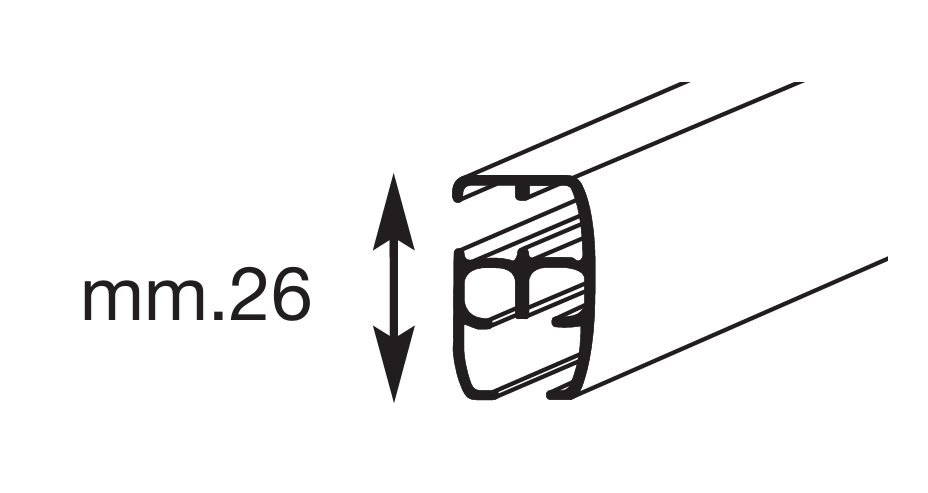 Binario per tende morbide con cordicella Smart Rilox - Avorio chiaro