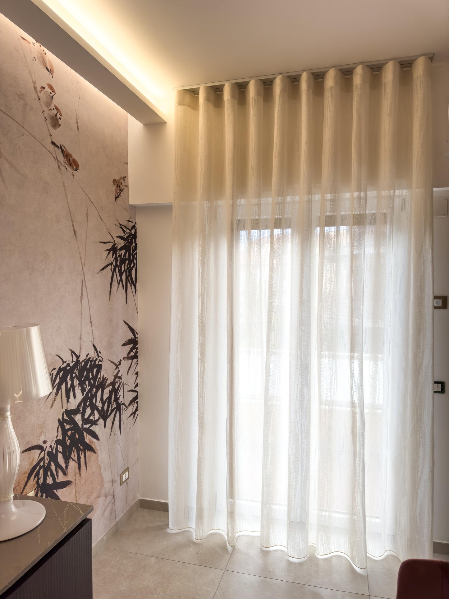 Binario per tenda ad onda Stralys Mottura - Grigio satinato