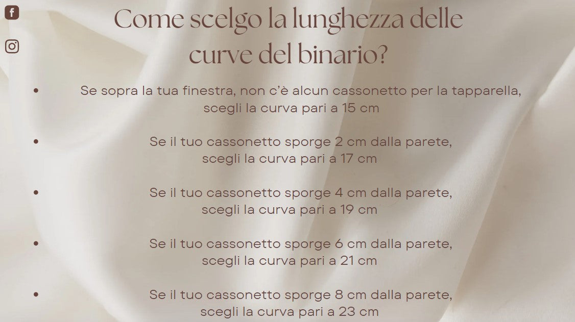 Binario doppio a due vie con mantovana per tende morbide a parete Rilox - Bianco