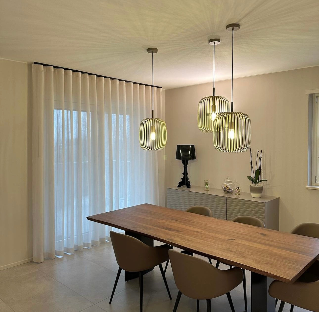 Binario per tende ad onda, su misura, dritto, semplice, nero, bianco, panna, con movimento manuale Smart Basic Rilox