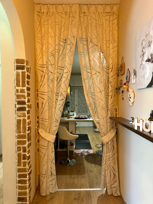 Tenda stile giapponese, moderna, panna, su misura